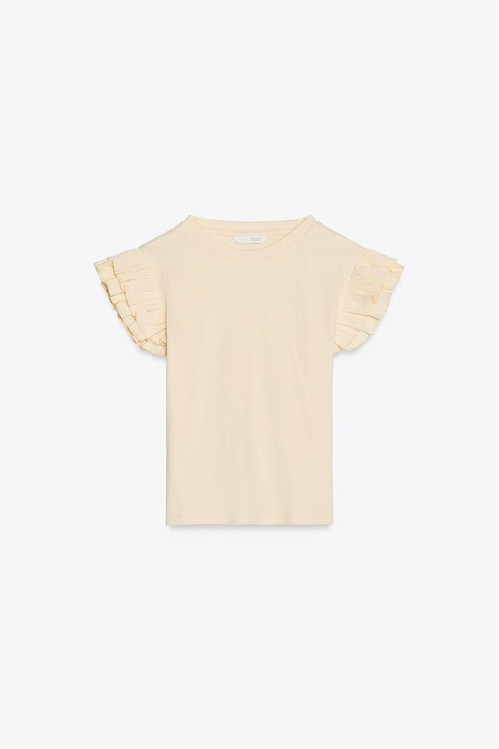 ZARA RUFFLED RIBBED SHIRT