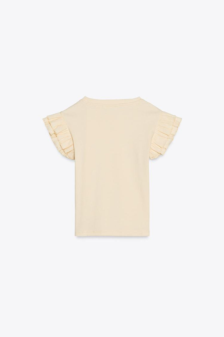ZARA RUFFLED RIBBED SHIRT