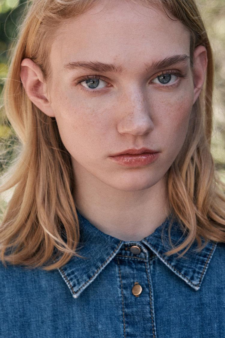 ZARA Z1975 BELTED DENIM SHIRT