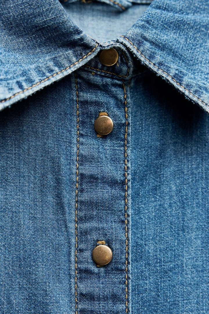 ZARA Z1975 BELTED DENIM SHIRT