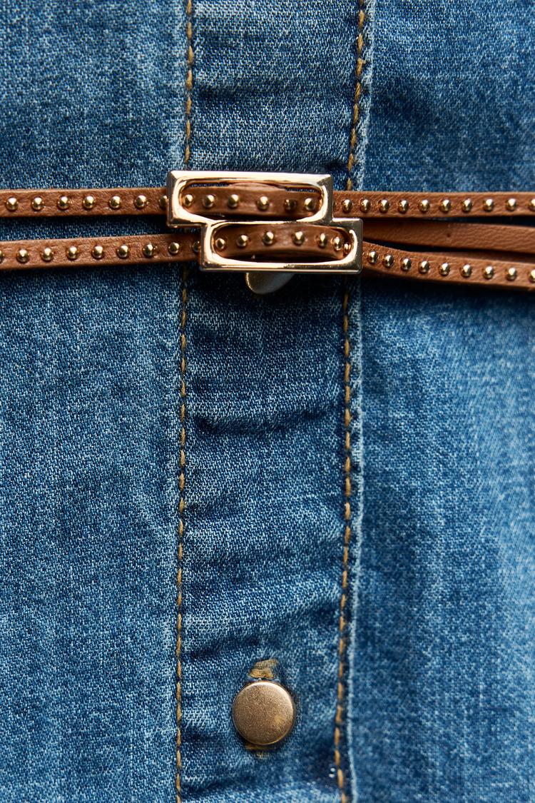 ZARA Z1975 BELTED DENIM SHIRT