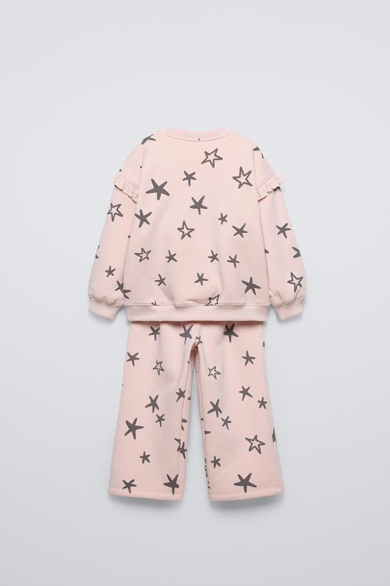 Zara PRINTED SWEATSHIRT AND PANTS MATCHING SET