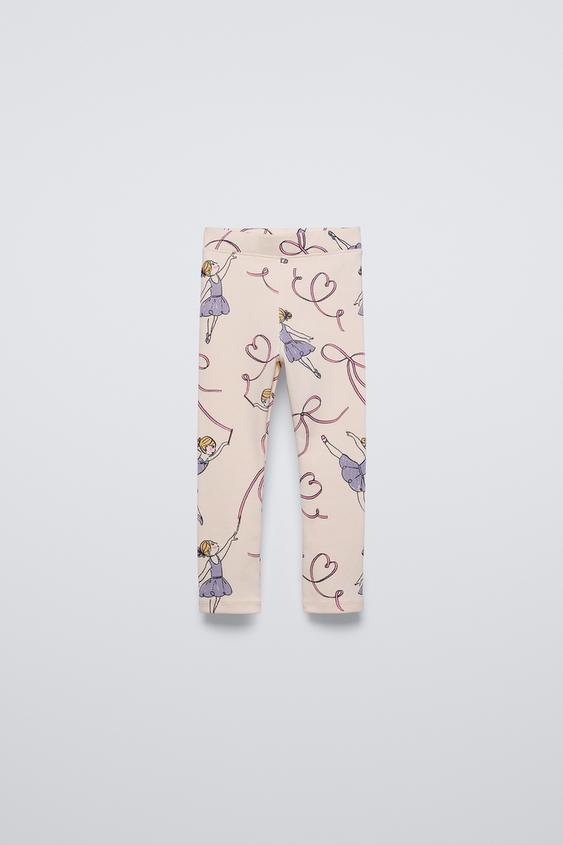 Zara RIBBED PRINTED LEGGINGS