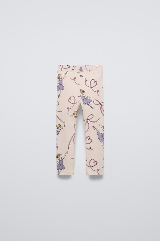 Zara RIBBED PRINTED LEGGINGS