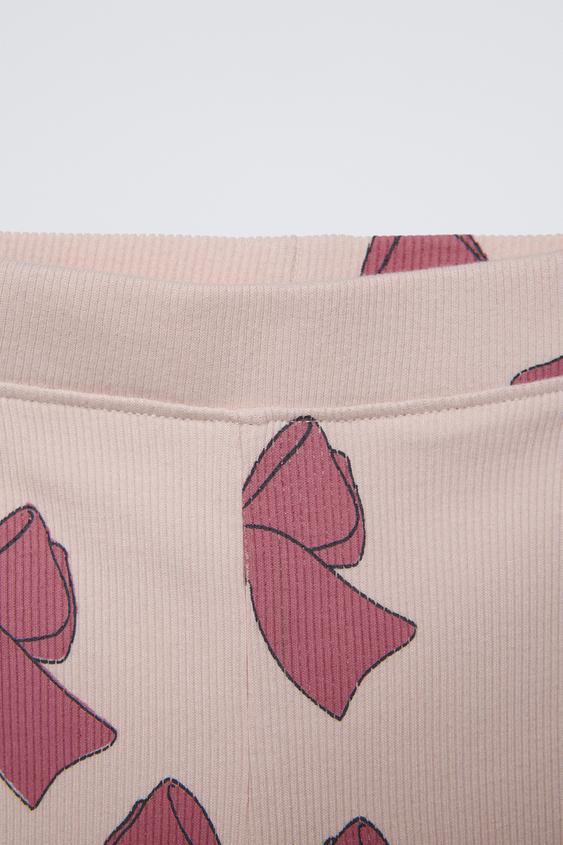 Zara RIBBED PRINTED LEGGINGS