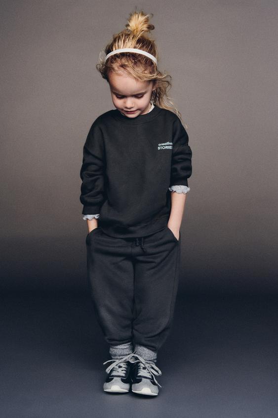 Zara PLAIN SWEATSHIRT WITH TEXT