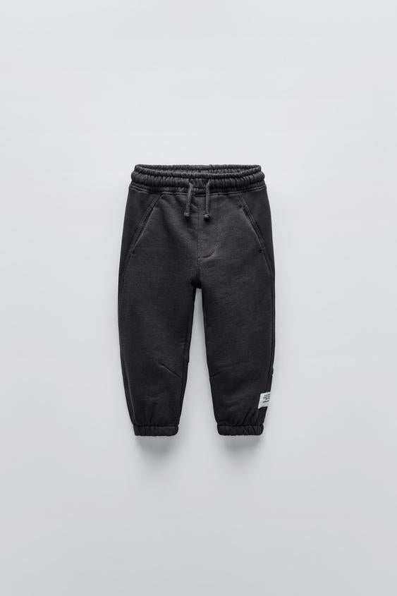 Zara PLUSH PANTS WITH LABEL
