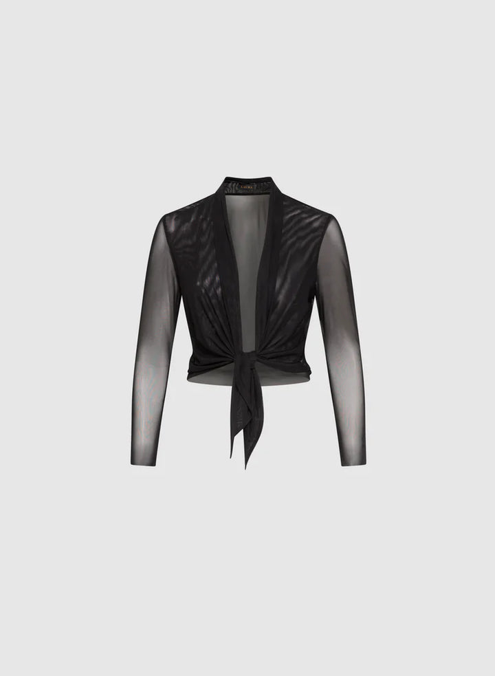 LAURA Tie Hem Mesh Cover-Up