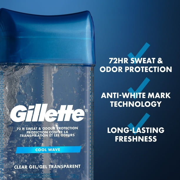Gillette Clear Gel Antiperspirant and Deodorant for Men Cool Wave Scent, Twin pack 2 of 108g