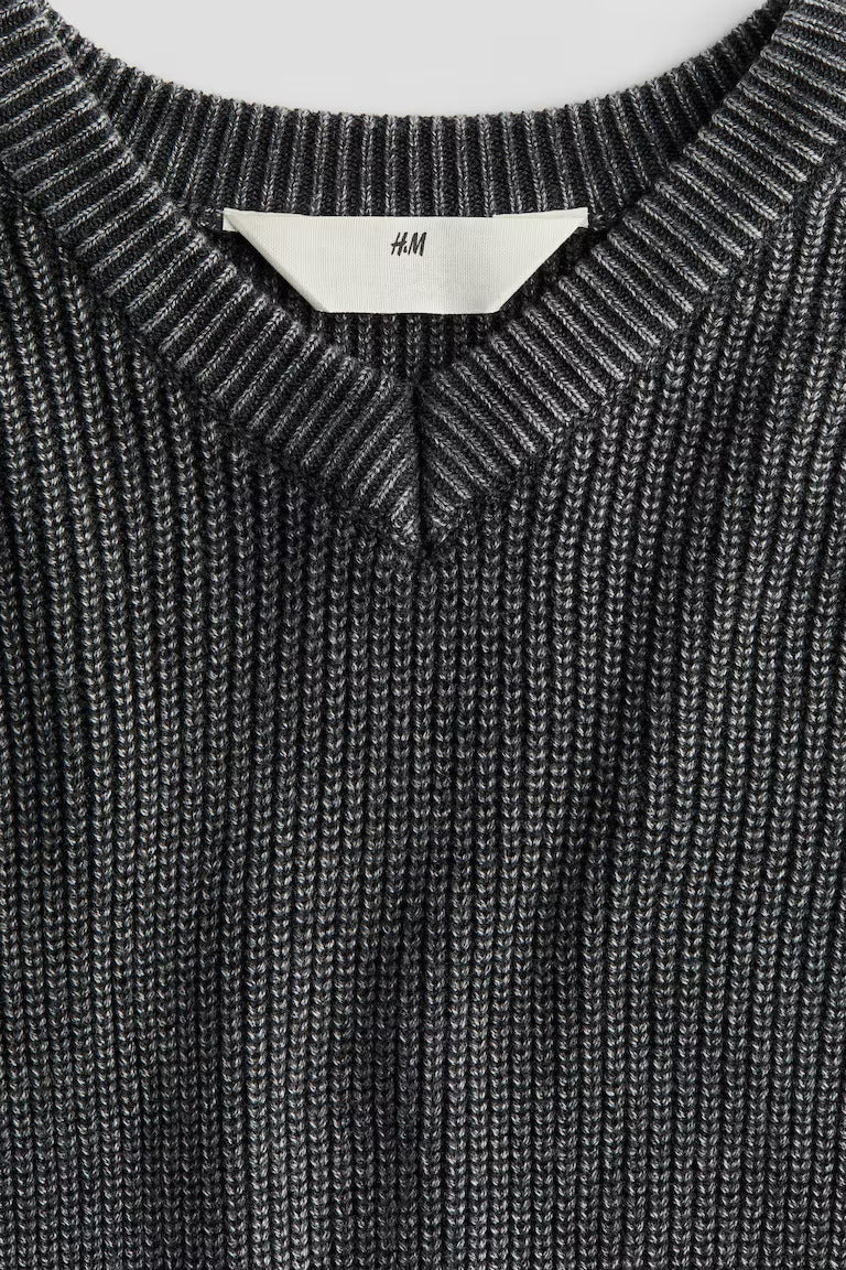 H&M Rib-Knit V-Neck Sweater