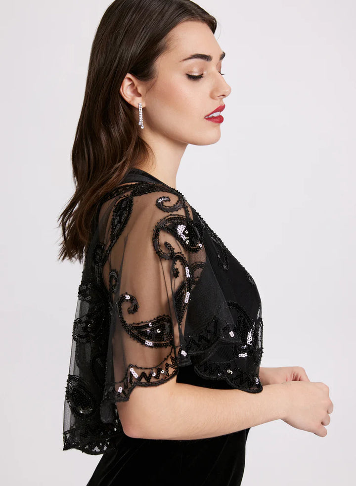 LAURA Sheer Mesh Capelet