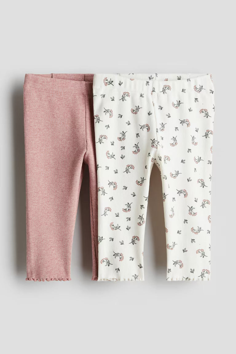 H&M 2-pack Ribbed Cotton Leggings