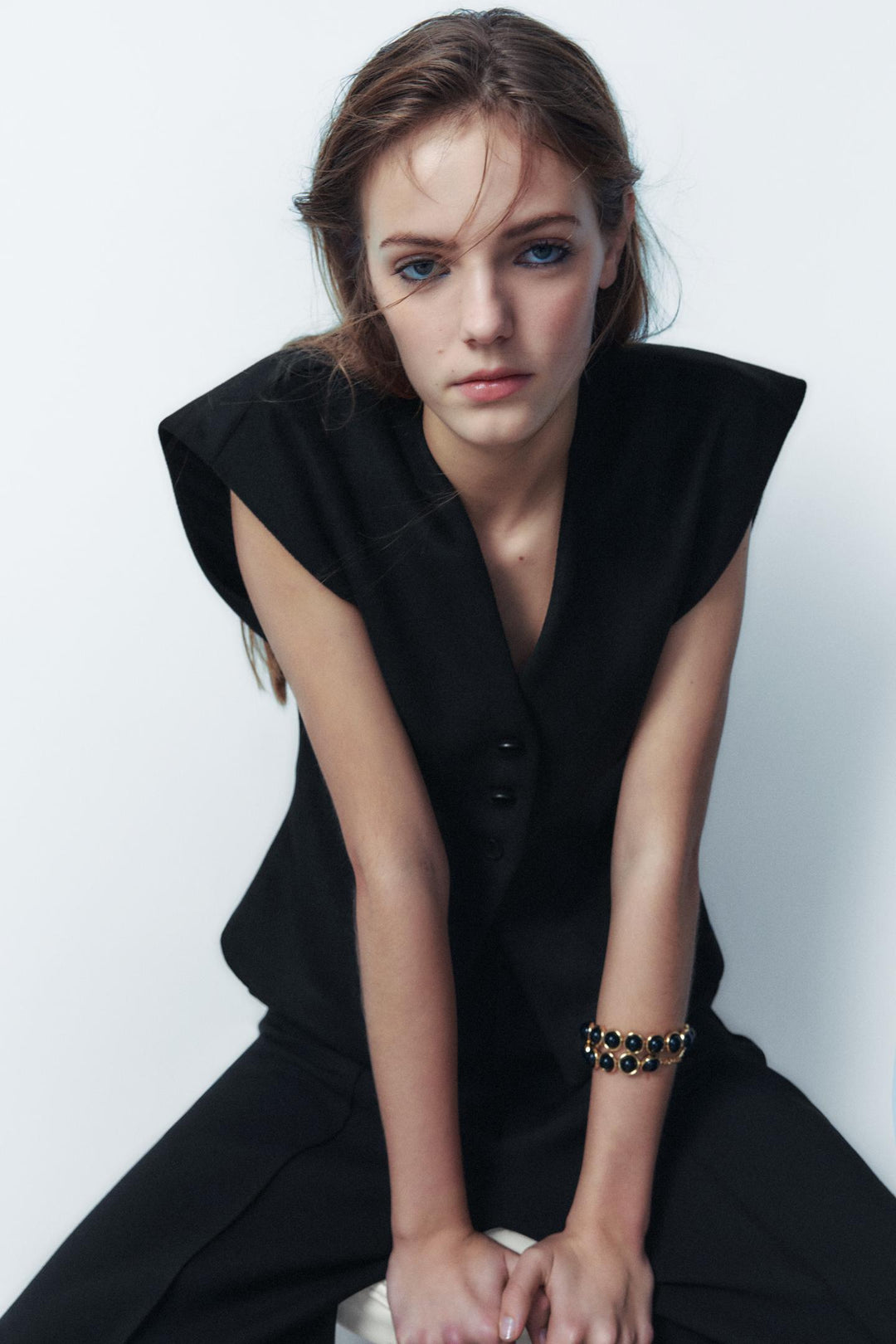 ZARA FELT TEXTURE WOOL BLEND VEST TOP