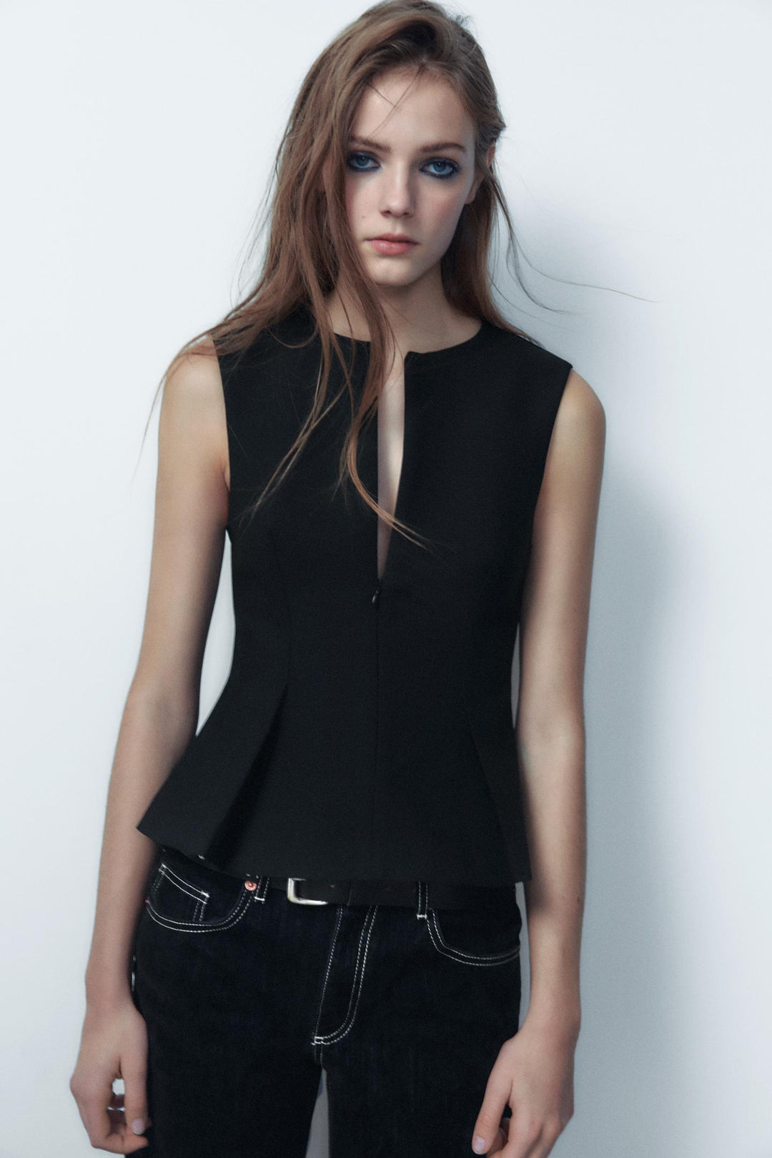 ZARA DART PEPLUM TOP