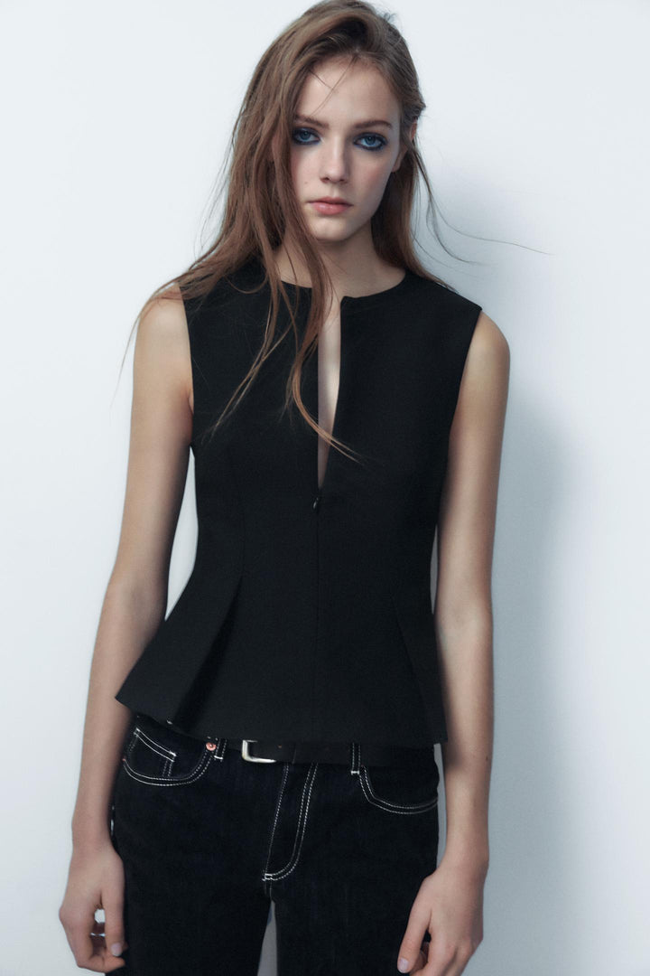ZARA DART PEPLUM TOP
