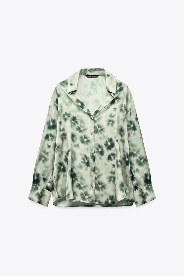 ZARA SATIN EFFECT BASIC SHIRT