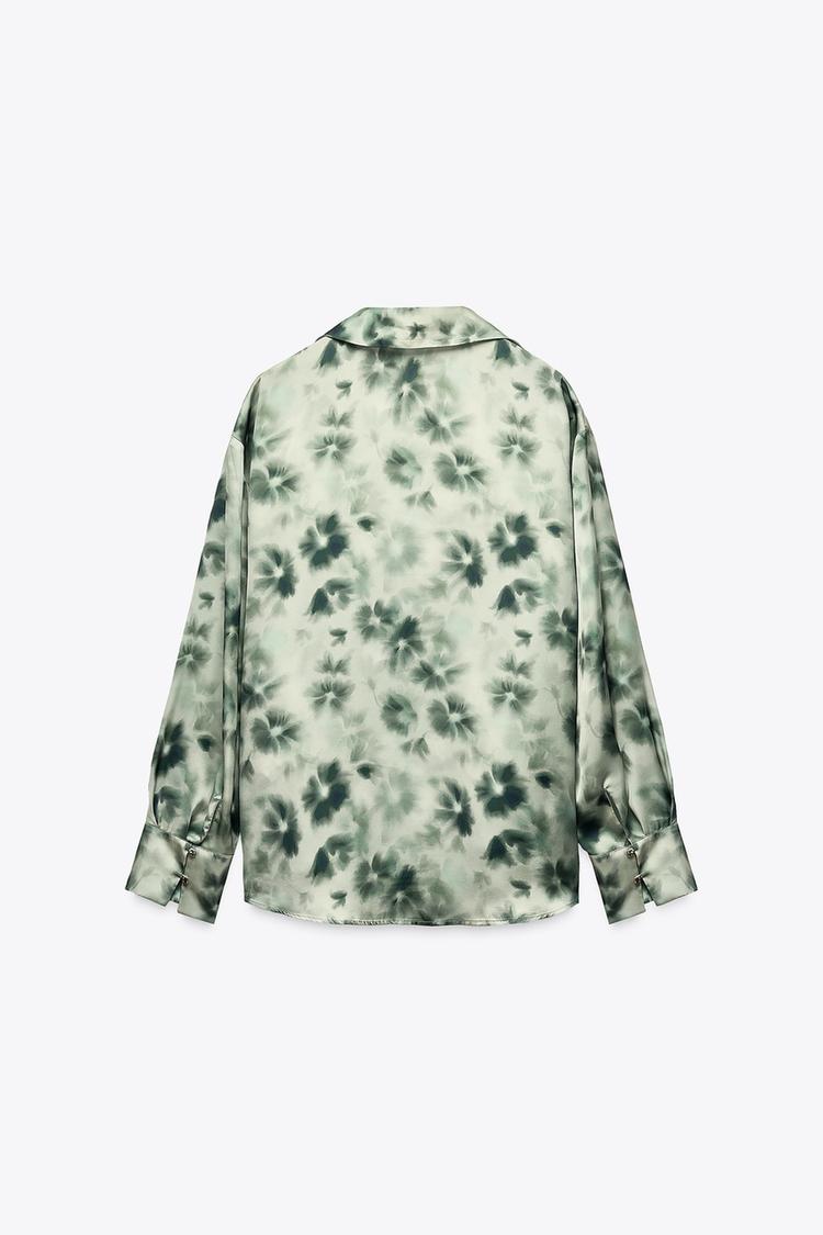 ZARA SATIN EFFECT BASIC SHIRT