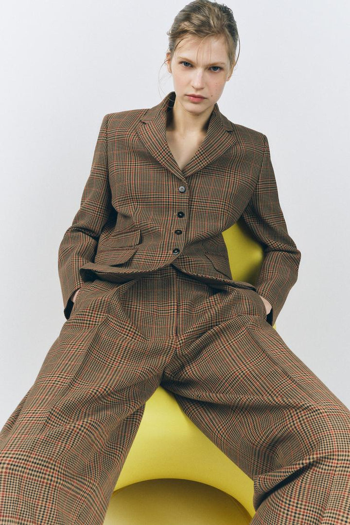 ZARA CHECKERED BLAZER ZW COLLECTION