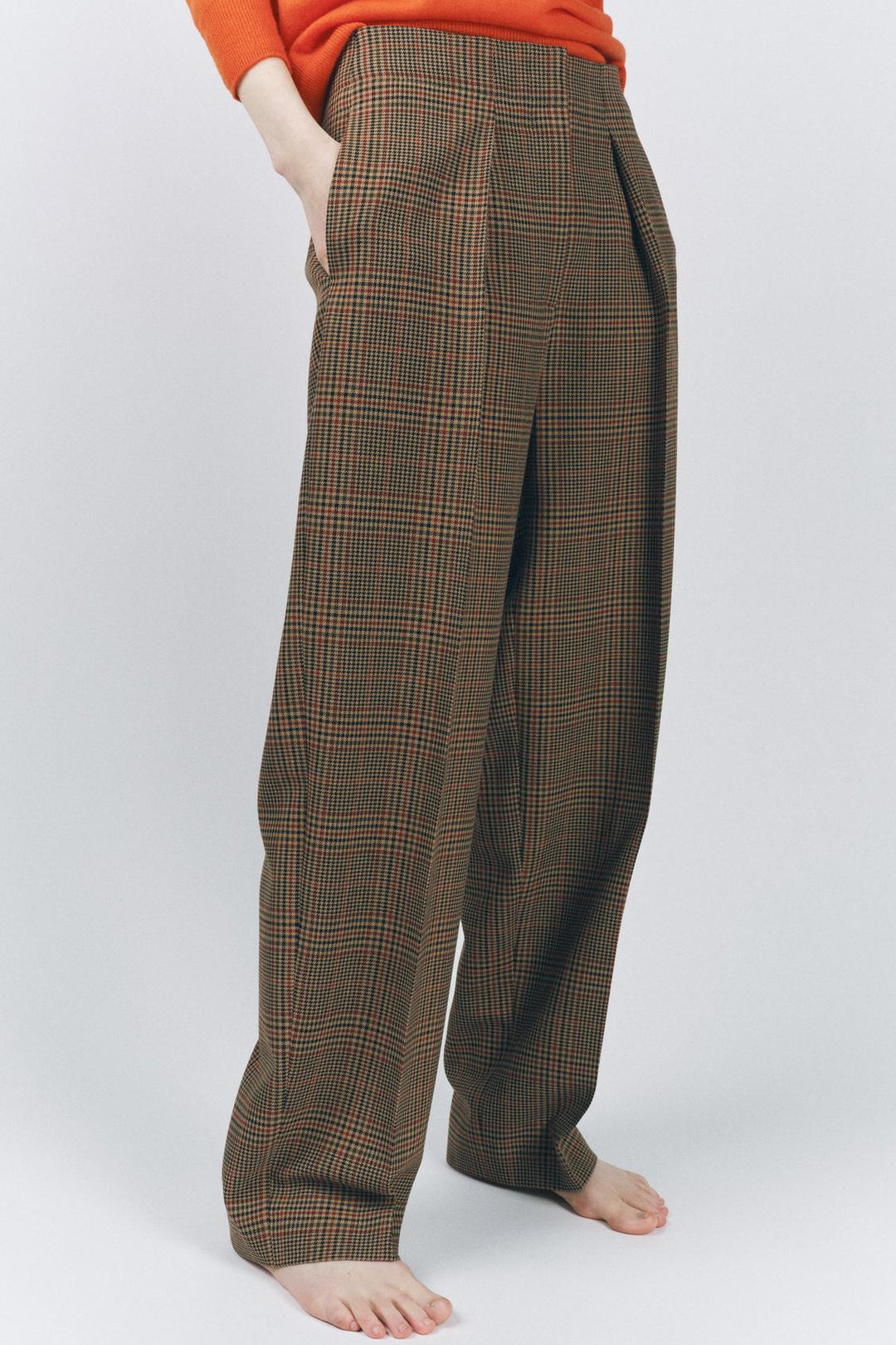 ZARA PLAID PANTS WITH DARTS ZW COLLECTION