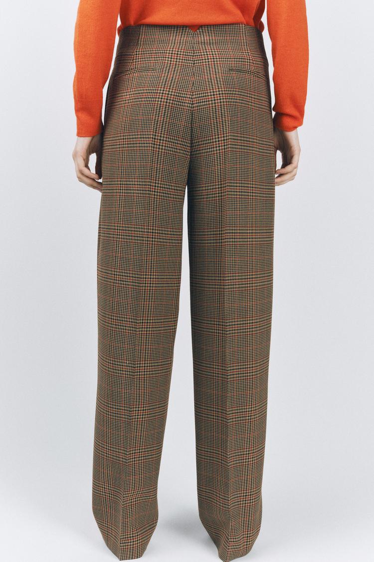 ZARA PLAID PANTS WITH DARTS ZW COLLECTION