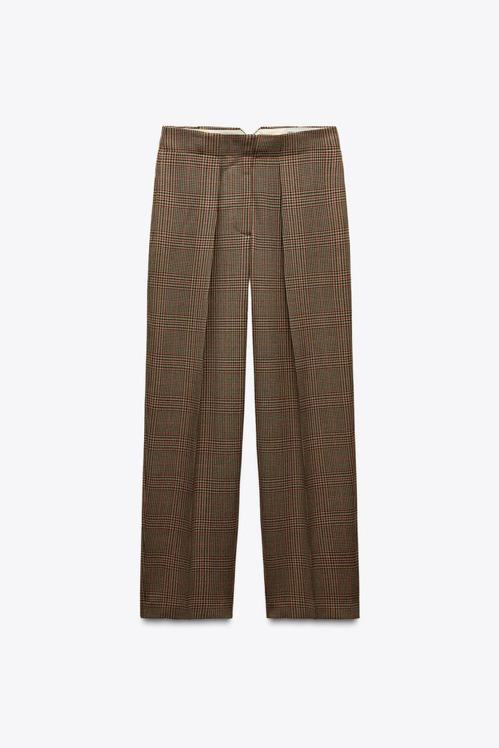 ZARA PLAID PANTS WITH DARTS ZW COLLECTION