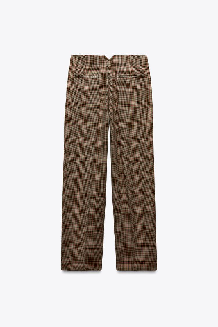 ZARA PLAID PANTS WITH DARTS ZW COLLECTION