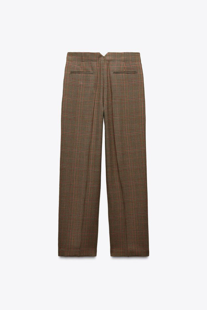 ZARA PLAID PANTS WITH DARTS ZW COLLECTION