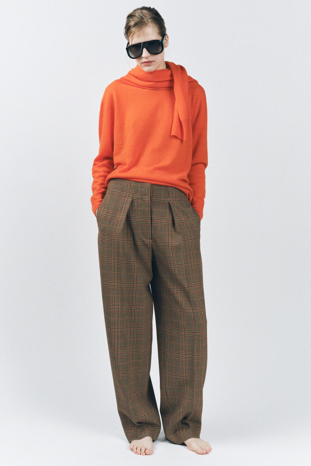 ZARA PLAID PANTS WITH DARTS ZW COLLECTION