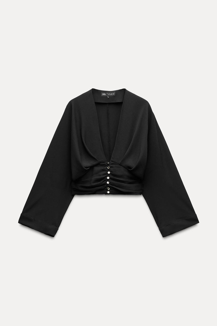 ZARA CROPPED SASH TOP