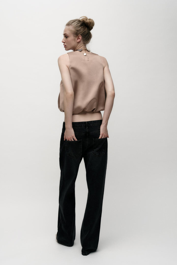 ZARA SATIN BALLOON TOP