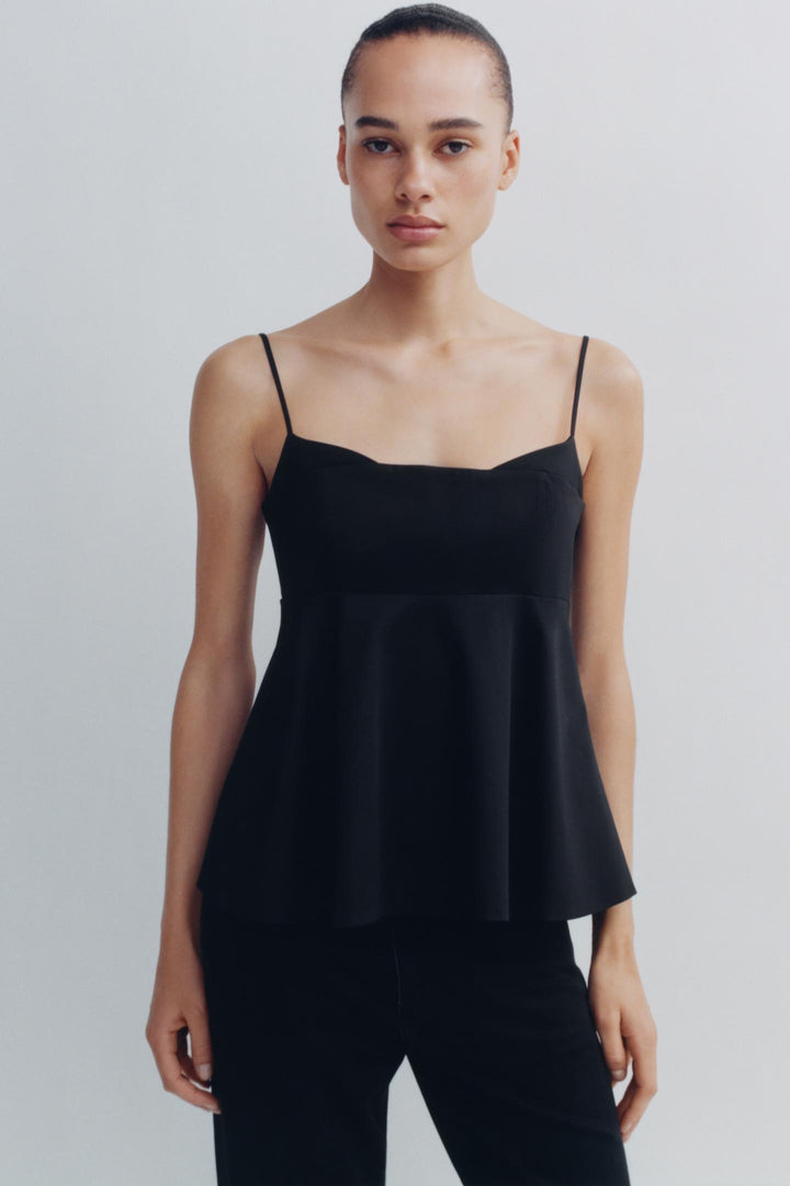 ZARA STRAPPY PEPLUM EFFECT TOP
