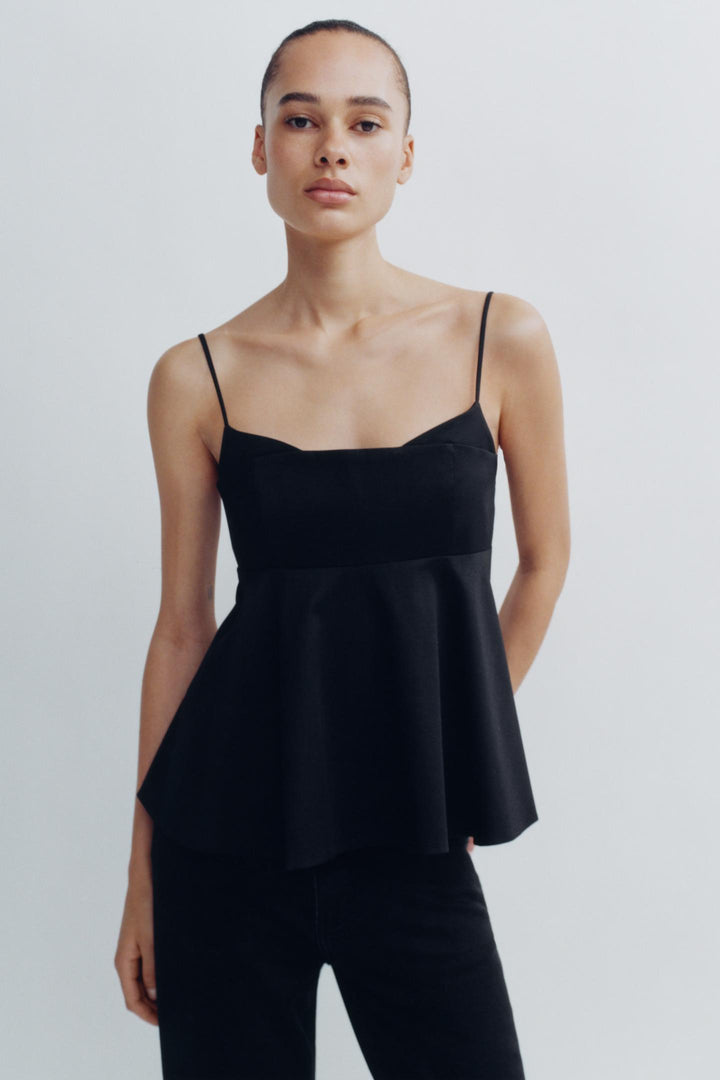 ZARA STRAPPY PEPLUM EFFECT TOP