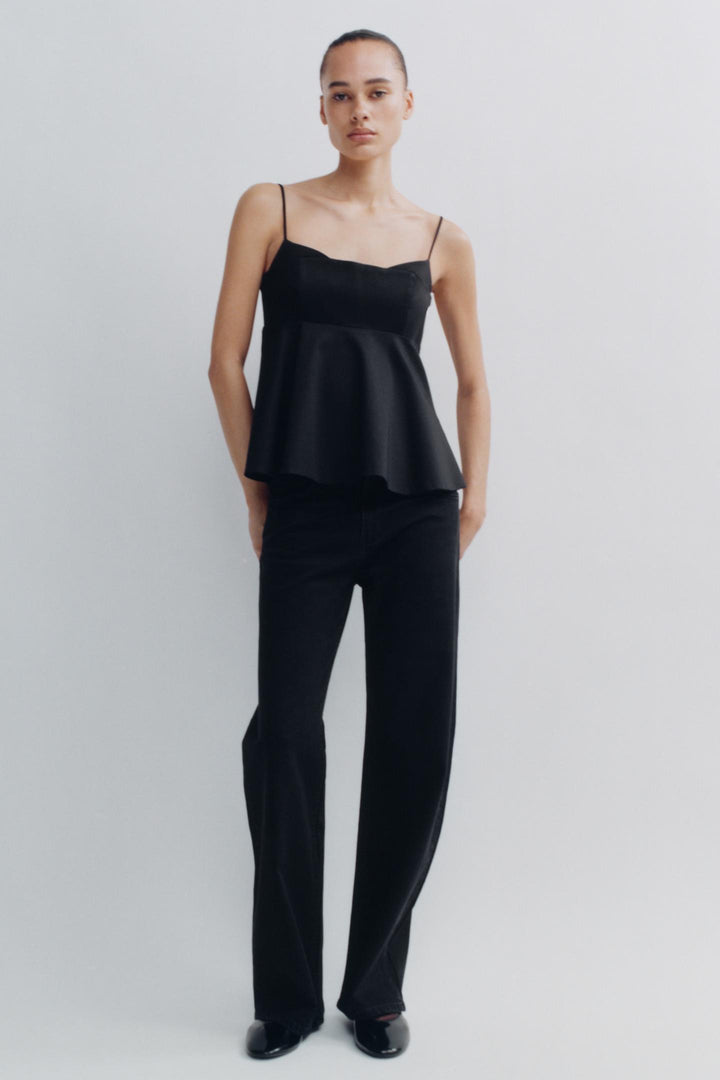 ZARA STRAPPY PEPLUM EFFECT TOP