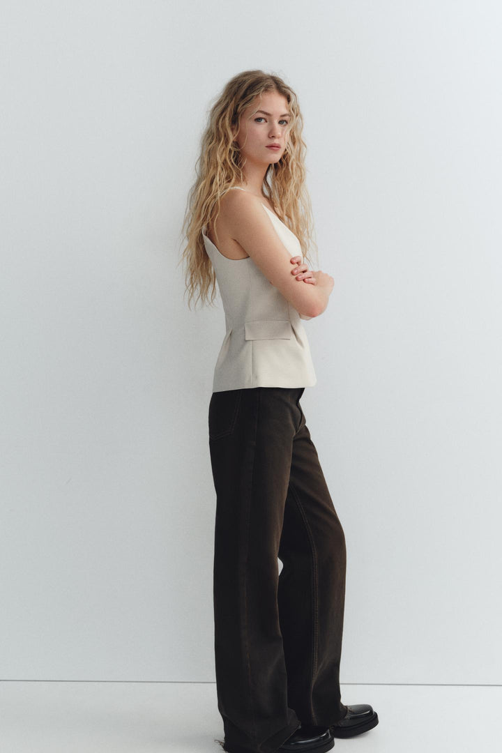 ZARA PEPLUM LAPELS TOP