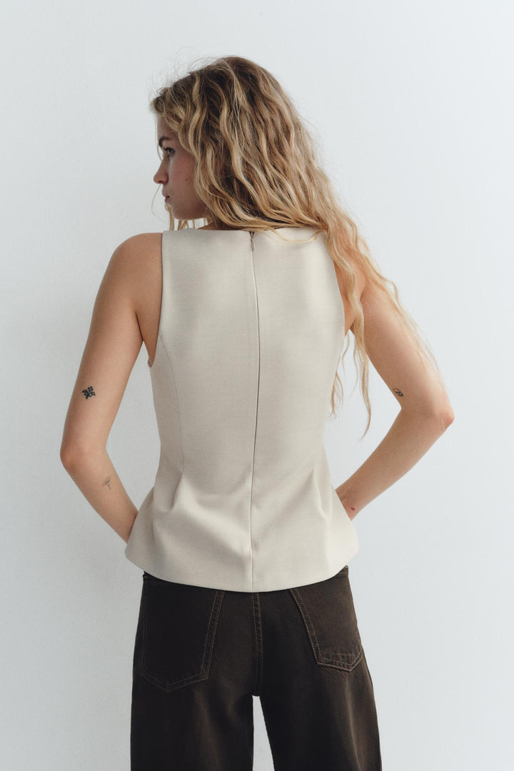 ZARA PEPLUM LAPELS TOP