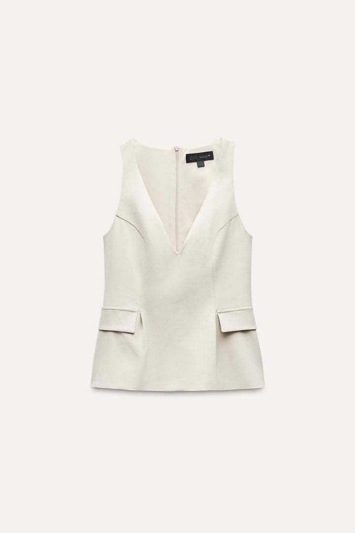 ZARA PEPLUM LAPELS TOP