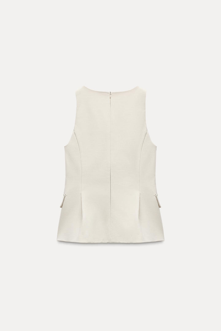 ZARA PEPLUM LAPELS TOP