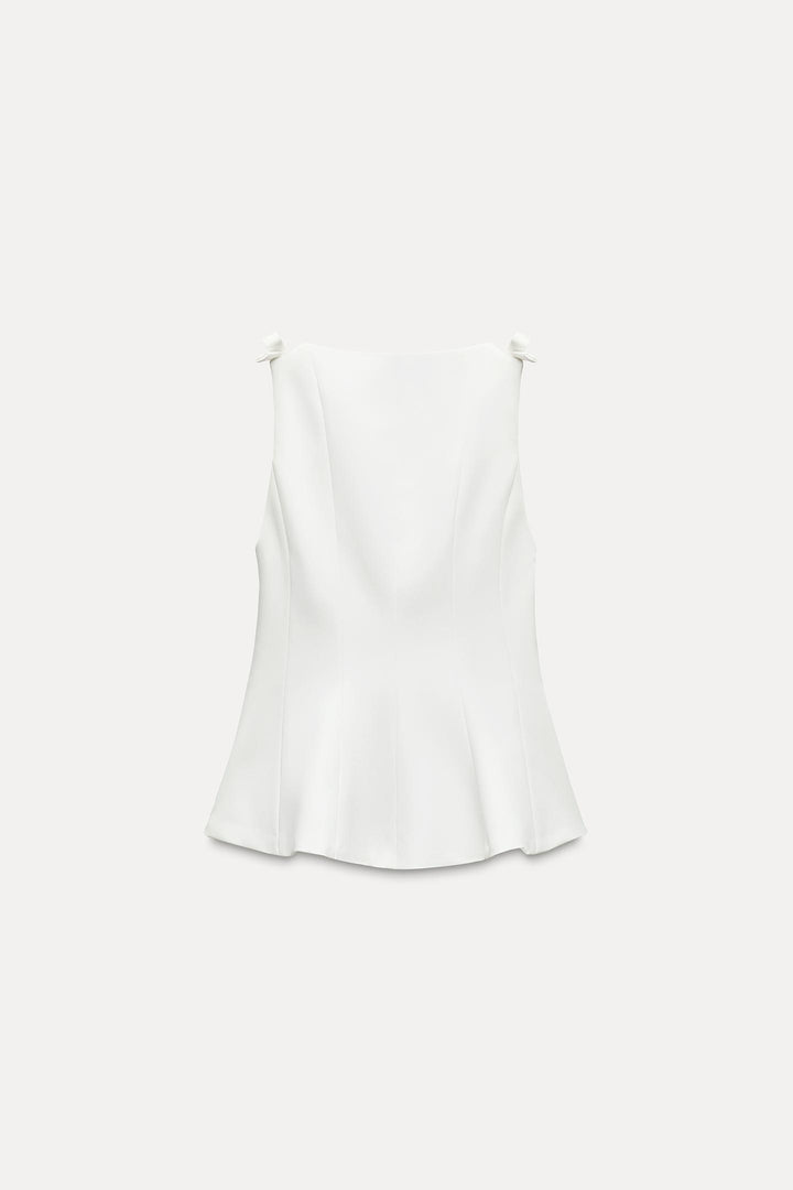 ZARA PEPLUM BOWS TOP