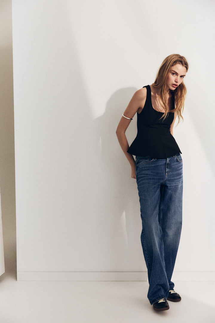 ZARA STRETCHY PEPLUM TOP