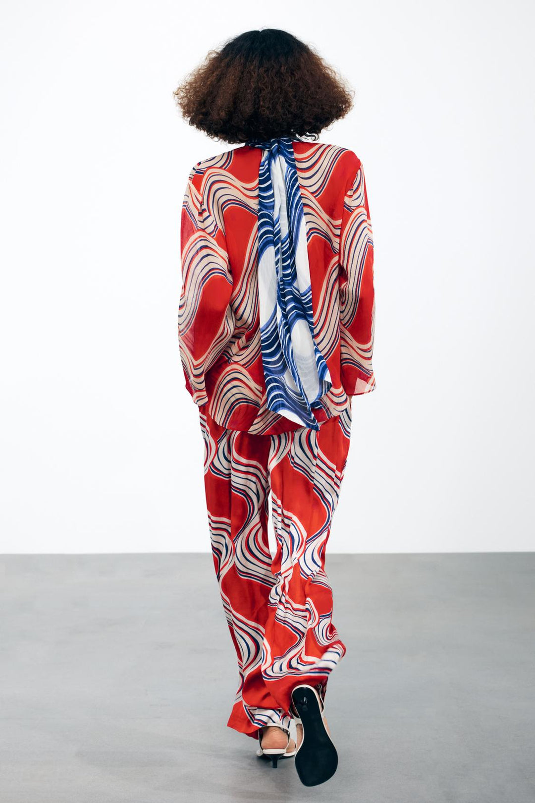 ZARA ZW COLLECTION PRINTED PAJAMA PANTS