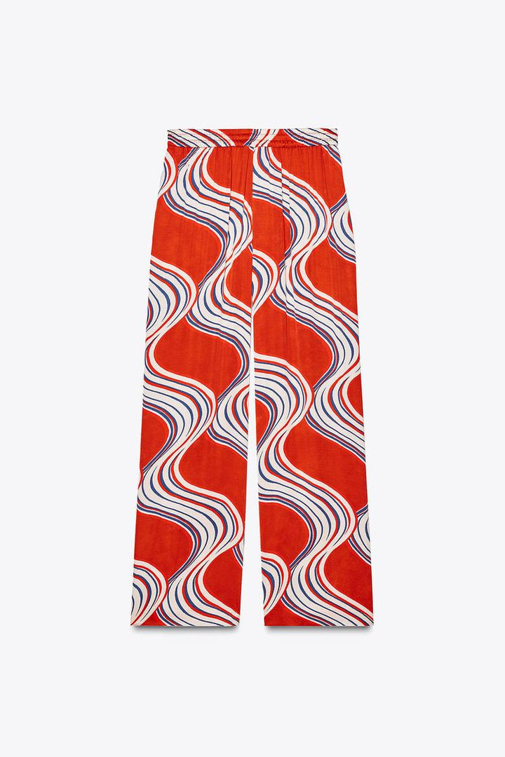ZARA ZW COLLECTION PRINTED PAJAMA PANTS
