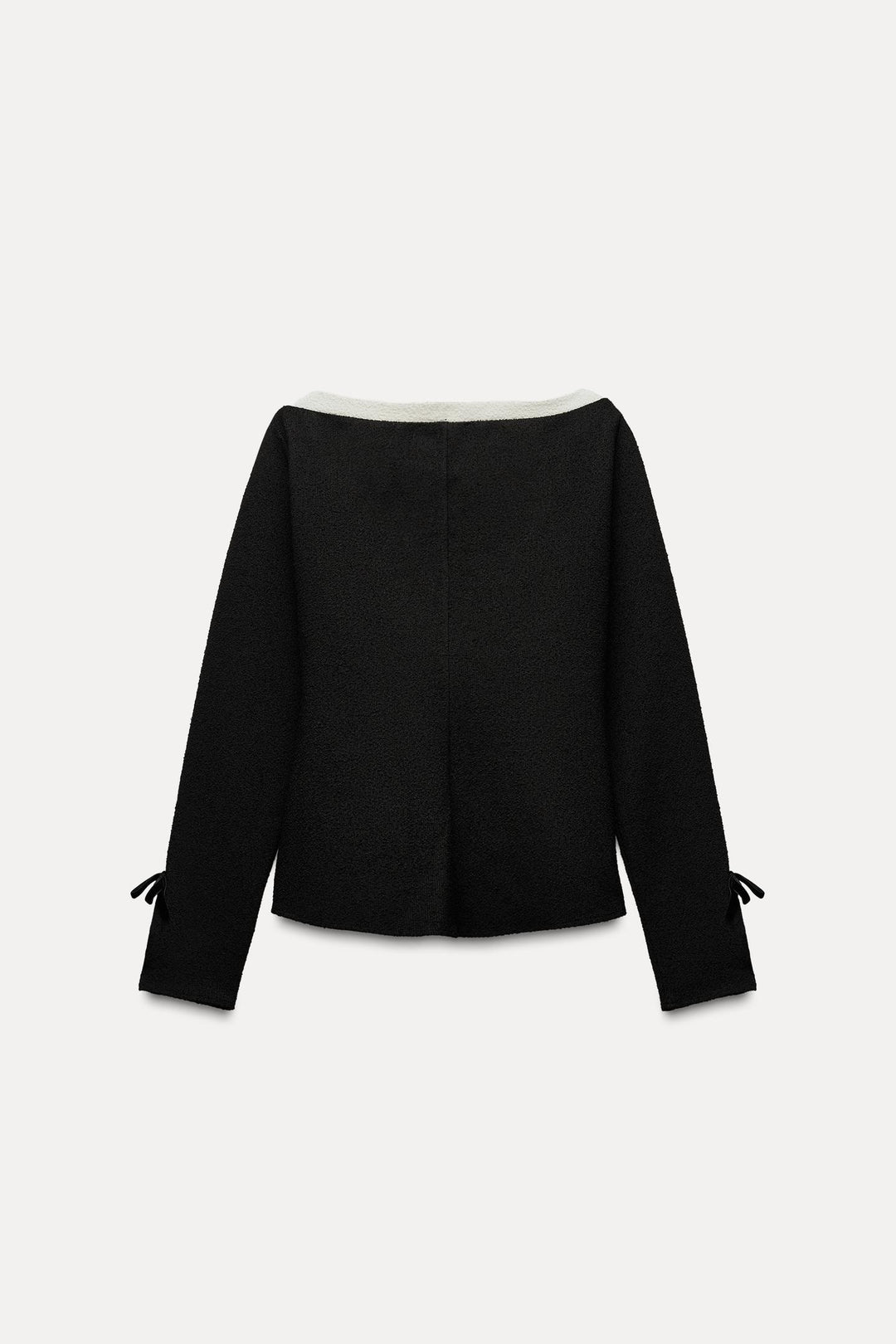 ZARA BOUCLÉ TOP WITH BOWS