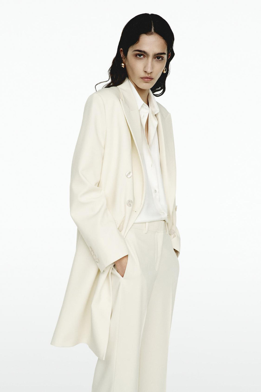 ZARA ZW COLLECTION HIGH-WAISTED CROP PANTS