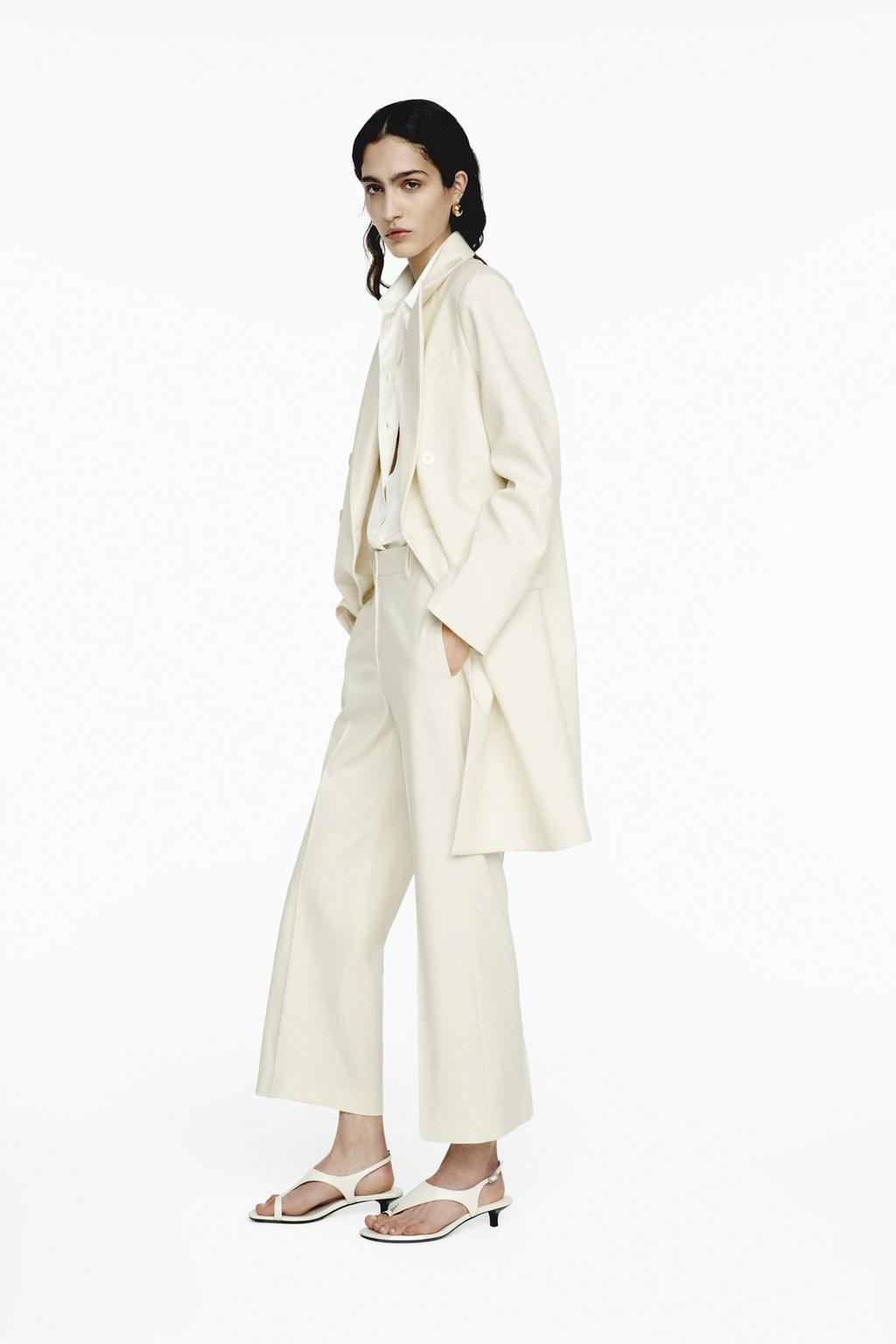 ZARA ZW COLLECTION HIGH-WAISTED CROP PANTS