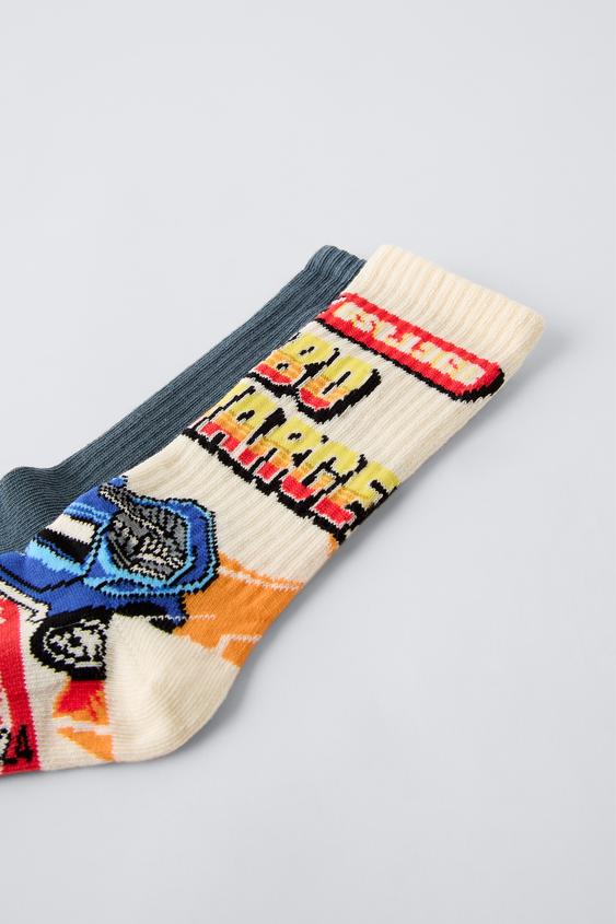 Zara TWO-PACK OF HOT WHEELS ™ MATTEL LONG SOCKS