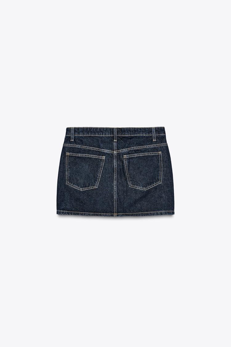 ZARA TRF CROSS-WAIST DENIM SKIRT