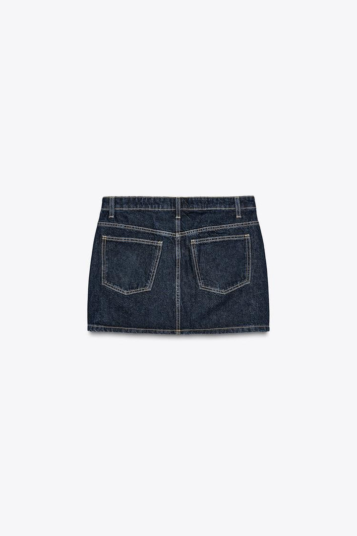ZARA TRF CROSS-WAIST DENIM SKIRT