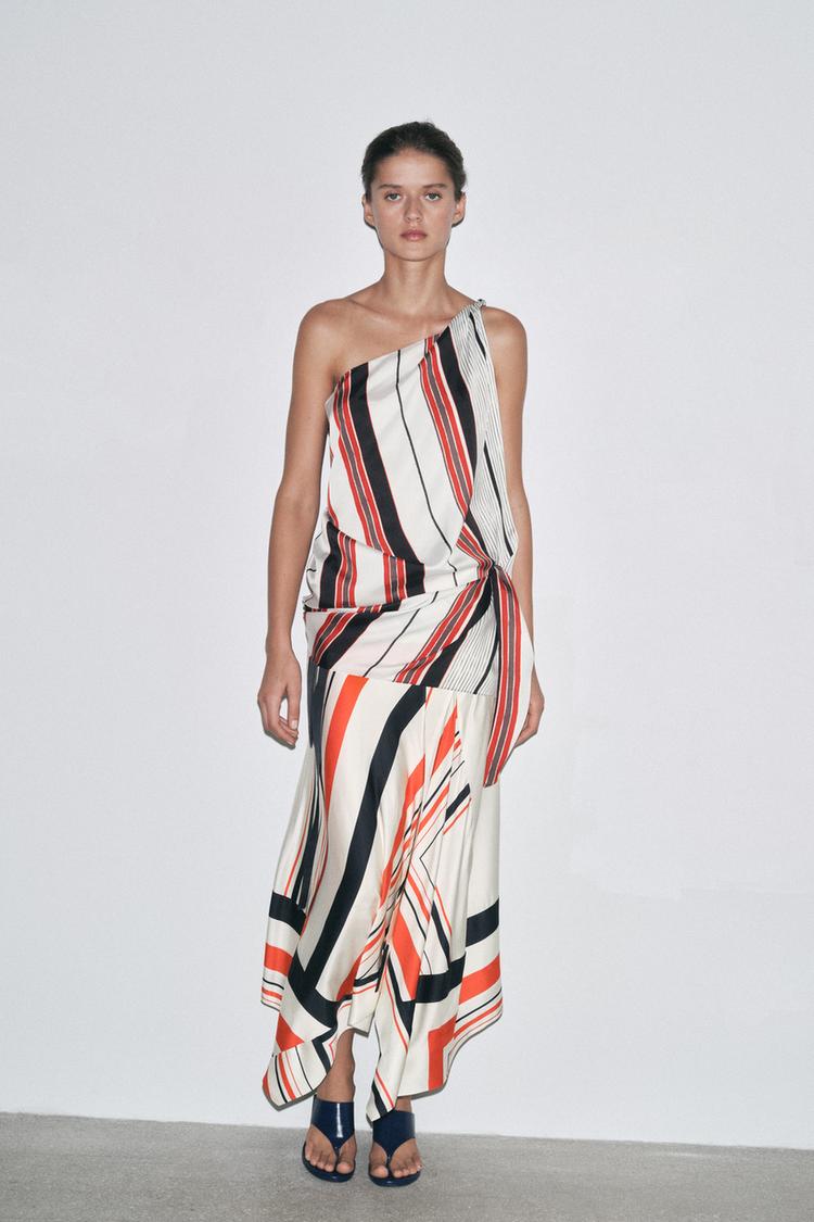 ZARA ASYMMETRIC STRIPED SKIRT ZW COLLECTION