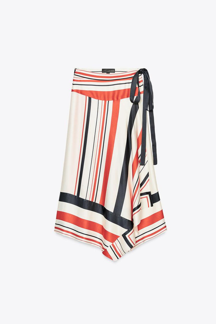 ZARA ASYMMETRIC STRIPED SKIRT ZW COLLECTION