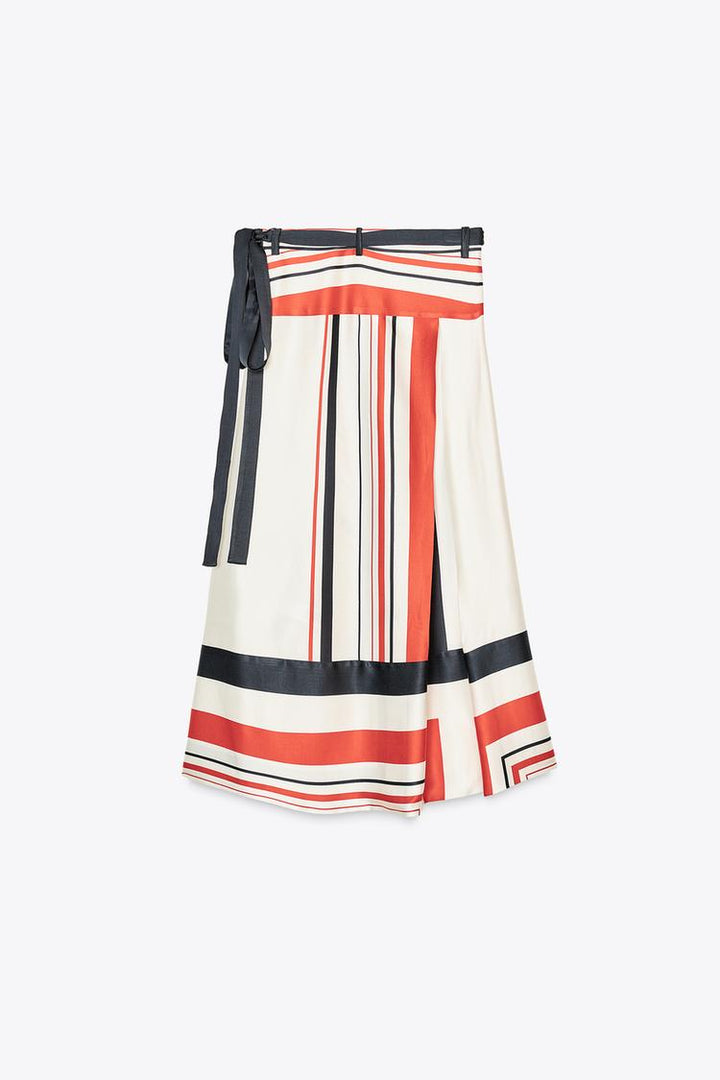 ZARA ASYMMETRIC STRIPED SKIRT ZW COLLECTION